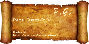 Pecz Gusztáv névjegykártya